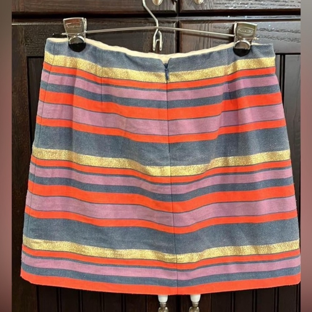 J Crew Striped Metallic Ladies Skirt Size 2 - Picture 4 of 7